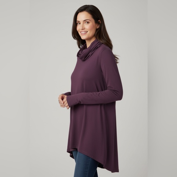 Cuddl Duds Women's Plum Cowl Neck Tunic - Picture 7 of 7